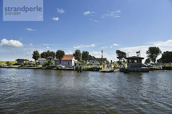 Den Helder  Netherlands. July 23  2023. The ferry across the North Holland Canal at Stolperbrug