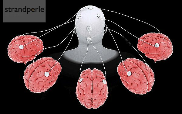 Conceptual image of multi-brain processing