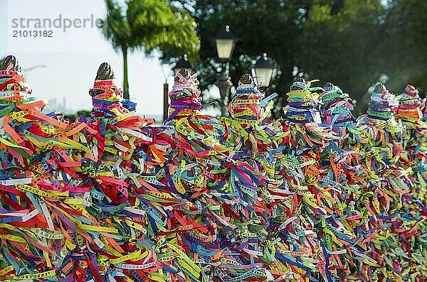 Great colorful background of the famous ribbons of Senhor do Bonfin  Salvador Brazil