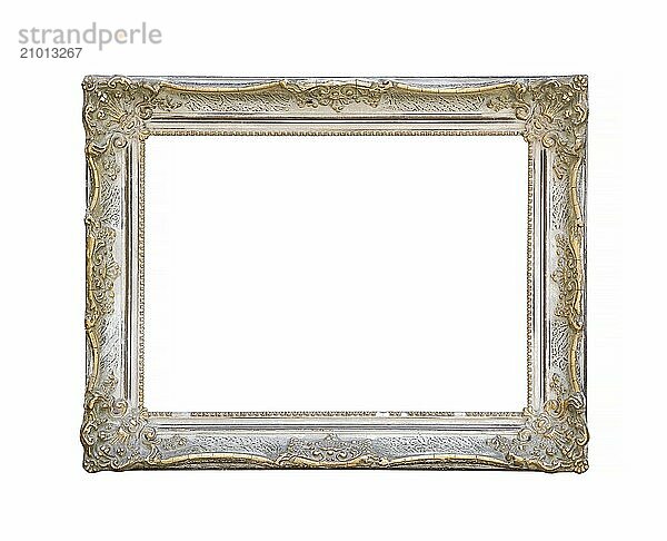 Carved antique frame isolated on white