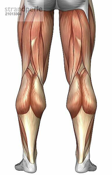 Diagram illustrating muscle groups on back of human legs