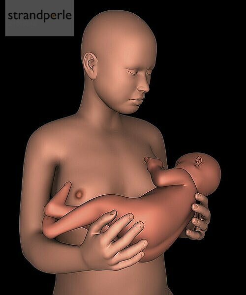 Mother breastfeeding baby