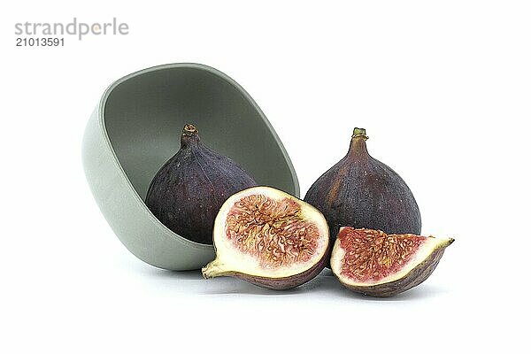 Ripe fresh fig fruits isolated on white background  full depth of field