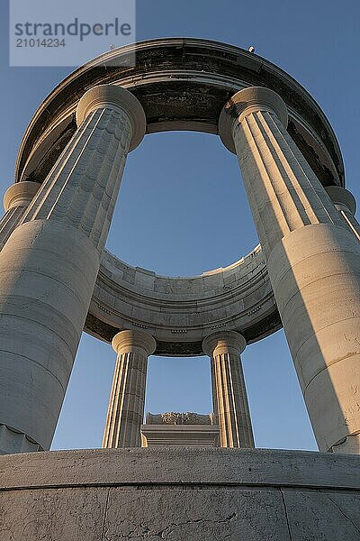 War memorial in Piazza IV November seen from below  Ancona  Italy  Europe