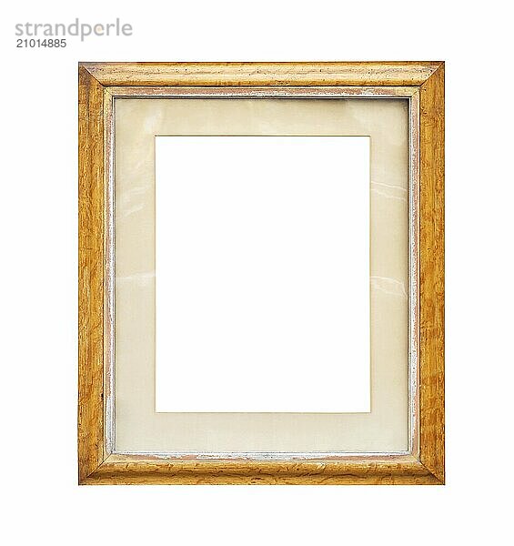 Wooden frame isolated on white with clipping path