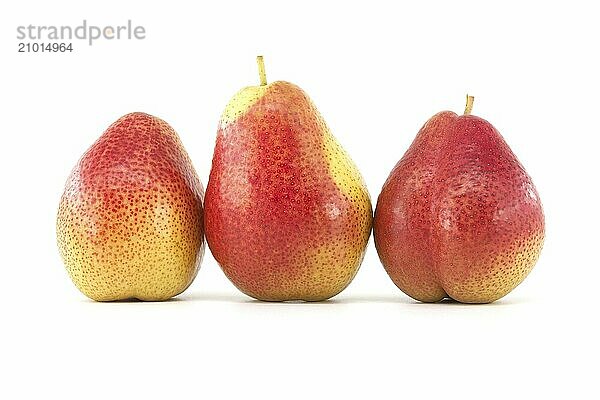 Fresh colorful ripe pears isolated on white background