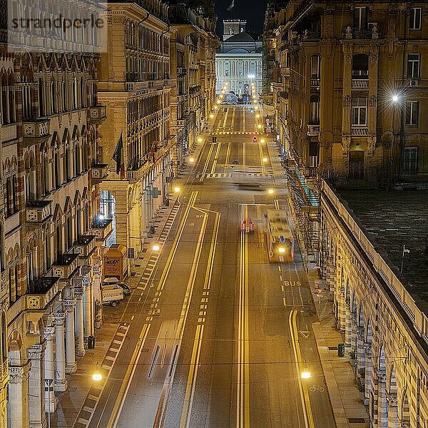 Genova  night  street  view  italy