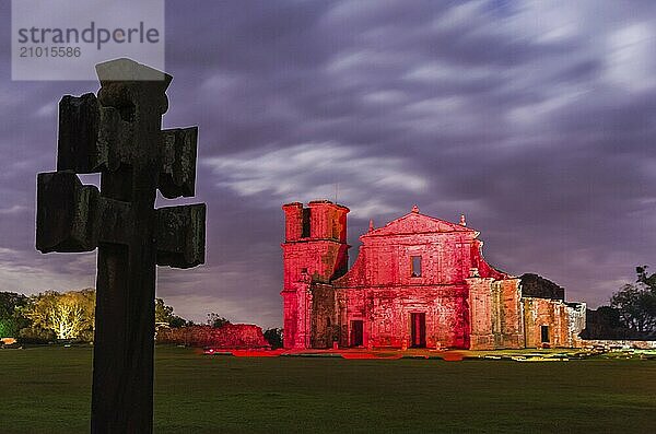 Part of the UNESCO site  Jesuit Missions of the Guaranis: Church  Ruins of Sao Miguel das Missoe  Rio Grande do Sul  Brazil  South America