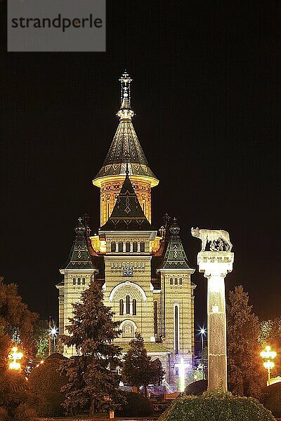 Romanian Orthodox Church at Piata Victoriei  Timisoara  Timisoara  Banat  Romania  Europe