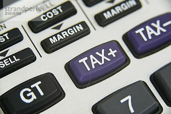 Netherlands  November 2023  . Close up of a bussiness calculator isolated on white