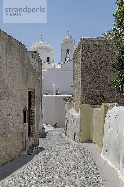 In the village of Megalochori  Santorini  Cyclades  Greece  Europe