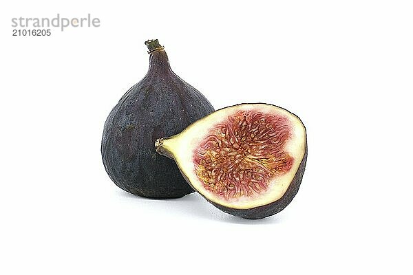 Ripe fresh fig fruits isolated on white background  full depth of field