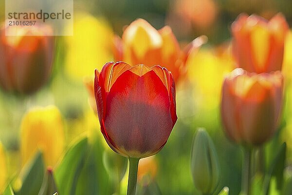 Every year  a colourful tulip exhibition takes place on the edge of the Swabian Alb