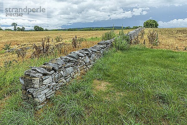 The landscape in the countryside of the historic Antietam battlefield in Maryland