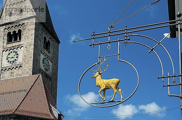 Nose sign from the Gasthof Goldener Hirsvh  Obergünzburg  Allgäu  Bavaria  Germany  Europe