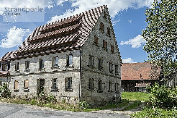 Historic Franconian sandstone house  Ödenberg  Middle Franconia  Bavaria  Germany  Europe