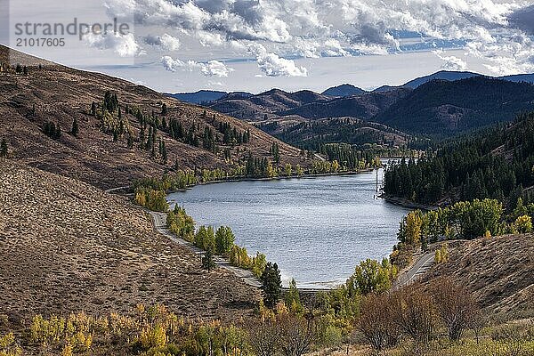 The scenic Patterson Lake near Winthrop  Washington in Okanogan County