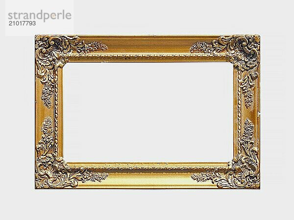 Carved frame isolated on white with clipping path