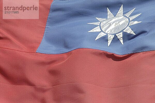 Detail of the flag of Taiwan