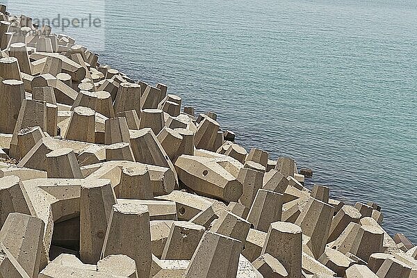 Dolos tetrapods coast defence sea in Kuwait