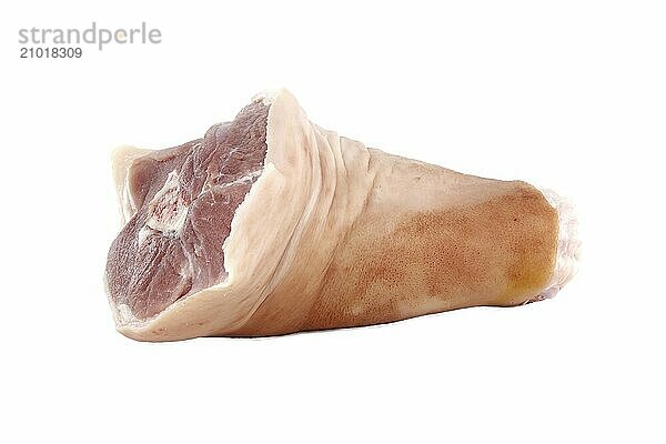 Uncooked fresh raw pork shank isolated on white background