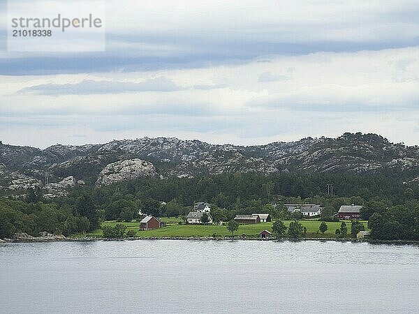 Farms on the Norwegian coast between Stavanger and Bergen