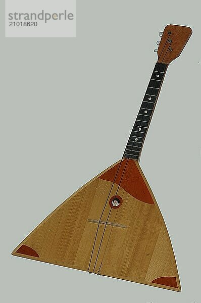 3 string balalaika on grey background