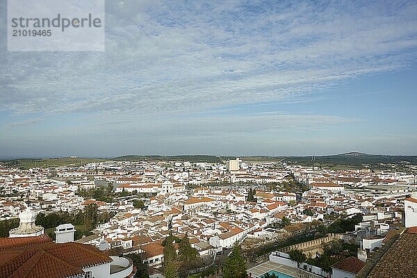 View of Estremoz city from castle in Alentejo  Portugal  Europe