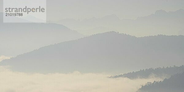 View of the Alps from the Pfänder on Lake Constance