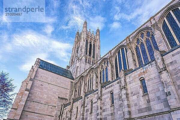 The gothic style architecture of St Johns Church in Spokane  Washington