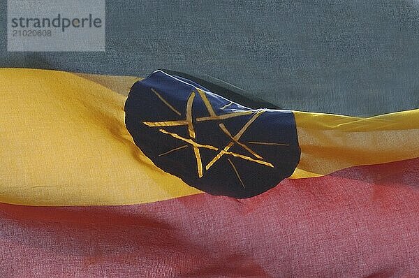 Closeup of Ethiopian flag