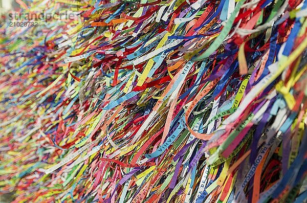 Great colorful background of the famous ribbons of Senhor do Bonfin  Salvador Brazil