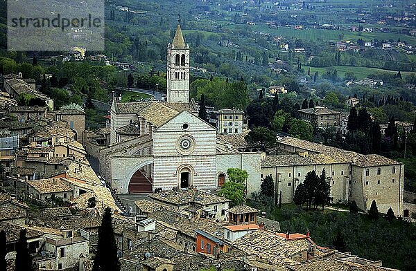 Basilica of Santa Chiara in Assisi  Umbria  Italy  Europe