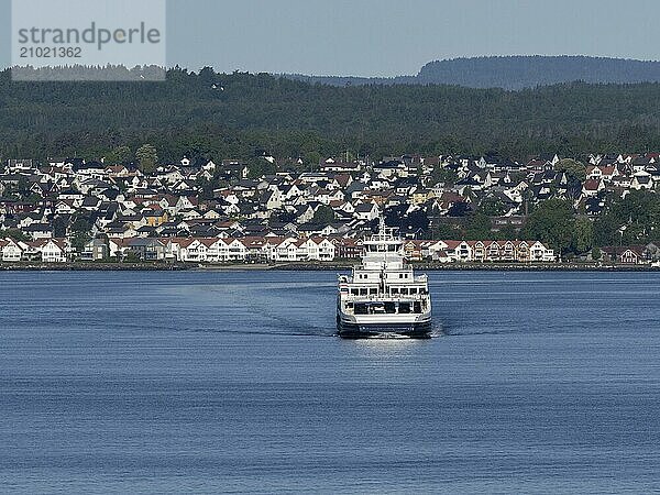 A ferry crosses the Oslofjord in Norway