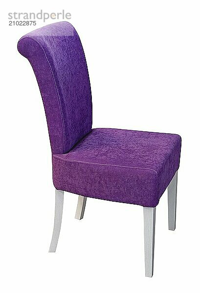 Purple textile chair isolated on white