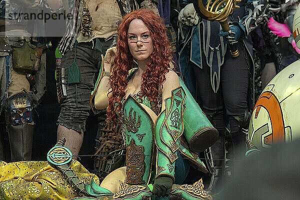 STUTTGART  GERMANY  JUN 30th 2018: Cosplay Contest  Warrior Messida from Brave by cosplayer Wynter Phoenix  at Comic Con Germany Stuttgart