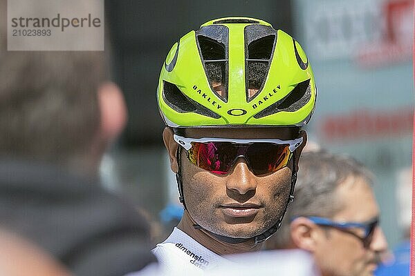 ESCHBORN  GERMANY  MAY 1: Cyclist %1 (%2) signing in at the Eschborn-Frankfurt cycling race  an annual classic cycling race starting in Eschborn and finishing at Opernplatz in Frankfurt  Germany  Europe