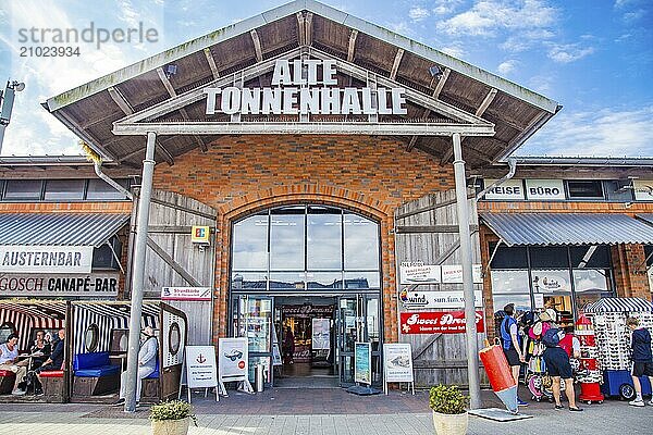 Old barrel hall at Lister harbour  island of Sylt  Germany  Europe