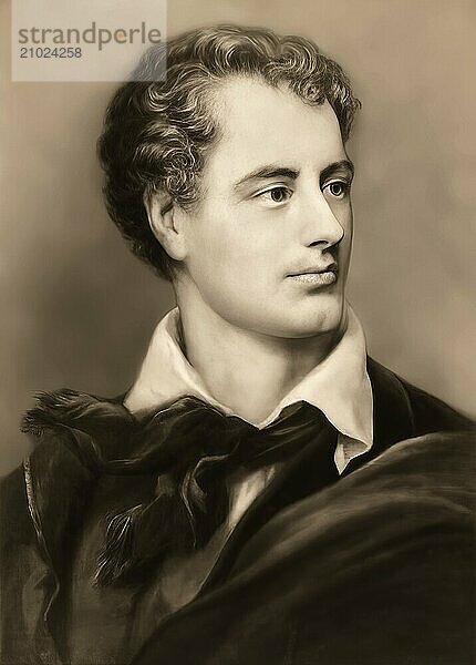 George Gordon Noel Byron  6th Baron Byron of Rochdale  1788  1824  British poet  digital edited