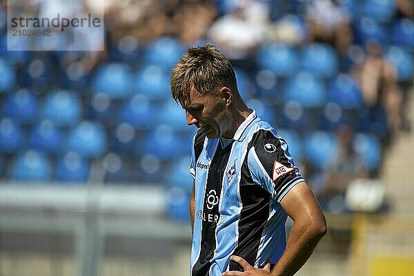 Football 3rd division  season 2024/25  matchday 4: Waldhof Mannheim vs. 1. FC Saarbrücken. Picture: Sascha Voelcke (2  Waldhof Mannheim)