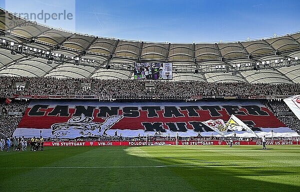 Choreo  Choreography  Fan action  Banner Cannstatter Kurve  MHPArena  MHP Arena Stuttgart  Baden-Württemberg  Germany  Europe