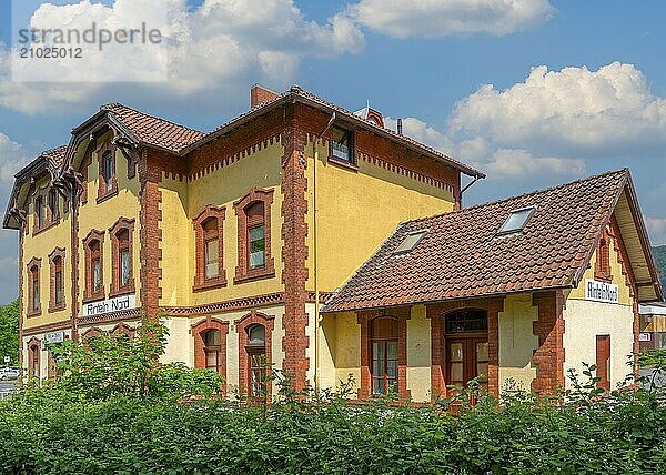 Historic railway station north Rinteln Germany