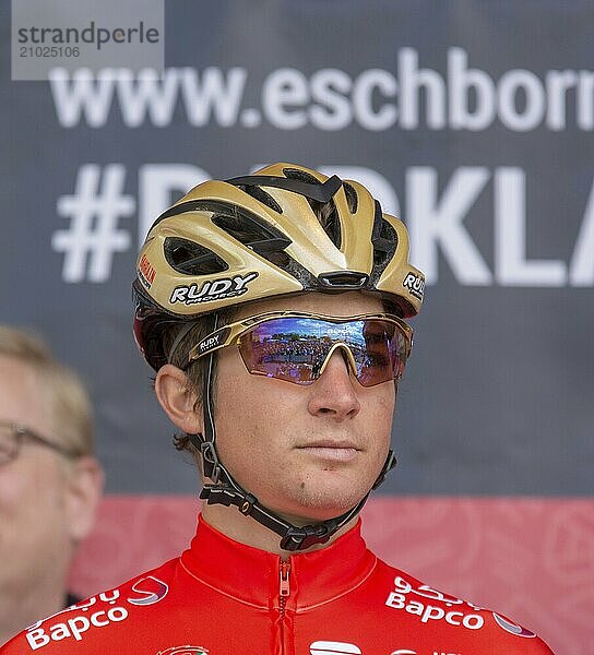 ESCHBORN  GERMANY  MAY 1st 2018: Luka Pibernik (Bahrain Merida) at Eschborn-Frankfurt cycling race