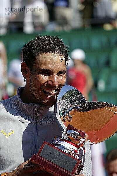 Award ceremony for Rafael Nadal after the final of the Rolex Monte-Carlo Masters 1000 ATP World Tour tennis tournament on Court Rainier III of the Monte-Carlo Country Club  Principality of Monaco