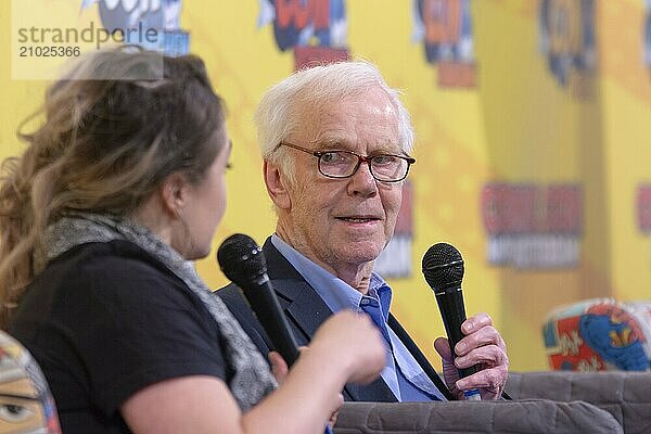 FRANKFURT  GERMANY  MAY 6th 2018: Jeremy Bulloch (*1945  actor  Boba Fett in Star Wars  Doctor Who) at German Comic Con Frankfurt  a two day fan convention