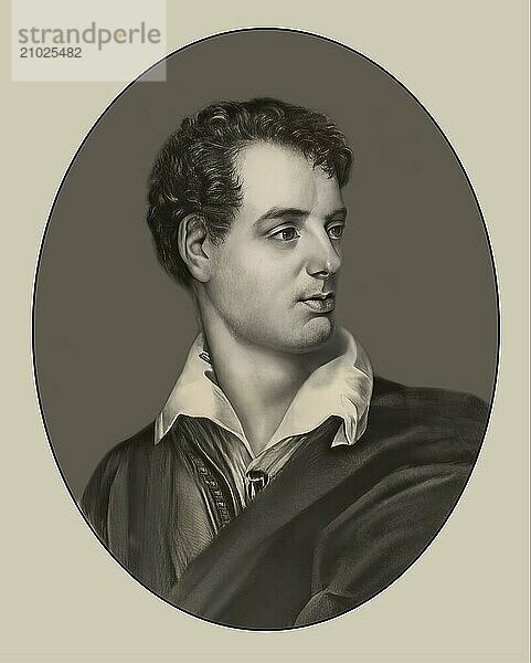 George Gordon Noel Byron  6th Baron Byron of Rochdale  1788  1824  British poet  digital edited