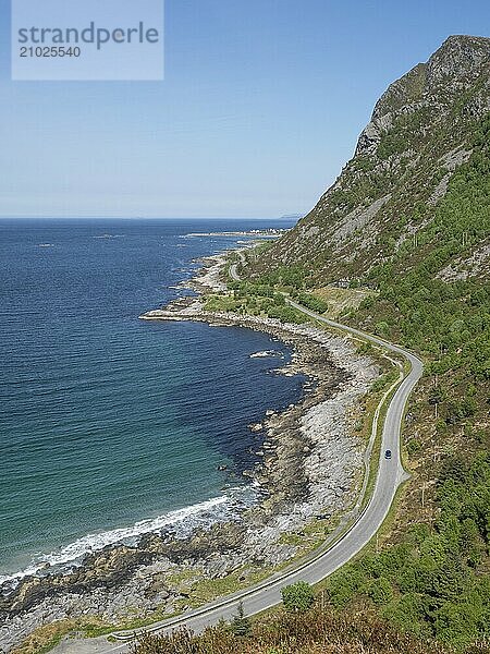 A coastal road near the village of Flø in Norway