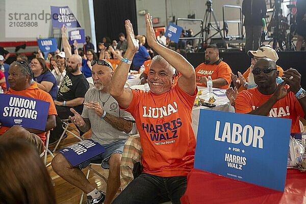 Detroit  Michigan  USA  2 September 2024  Union members attended a Kamala Harris campaign rally on Labor Day  North America