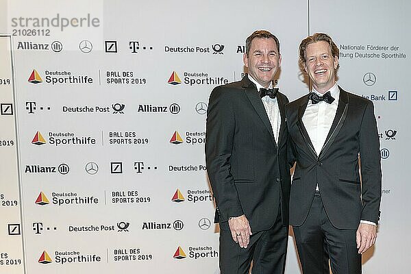 WIESBADEN  Germany  February 2nd  2019: Sven Gerich and husband at Ball des Sports 2019  Europe