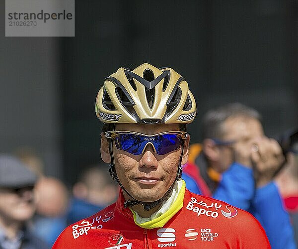 ESCHBORN  GERMANY  MAY 1st 2018: Yukiya Arashiro (Bahrain Merida) at Eschborn-Frankfurt cycling race